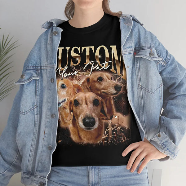Custom Photo Vintage Tee For Pet Lovers