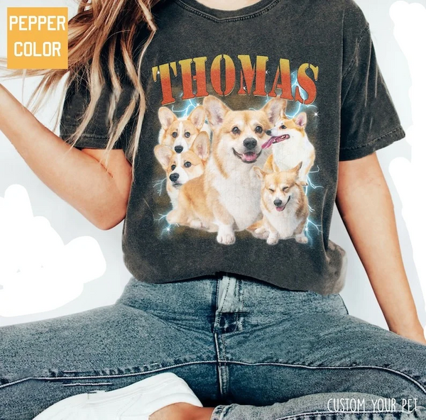 Custom Photo Vintage Tee For Pet Lovers