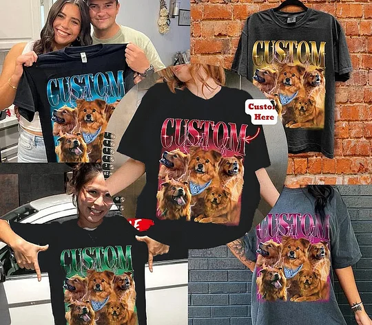 Custom Photo Vintage Tee For Pet Lovers