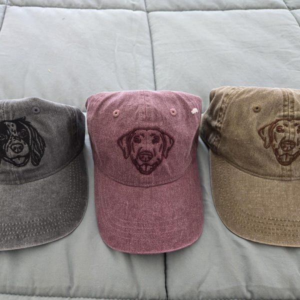 Personalisierte Haustier Ohren Lineart Leder Patch Hut Baseball-Cap für Tierliebhaber