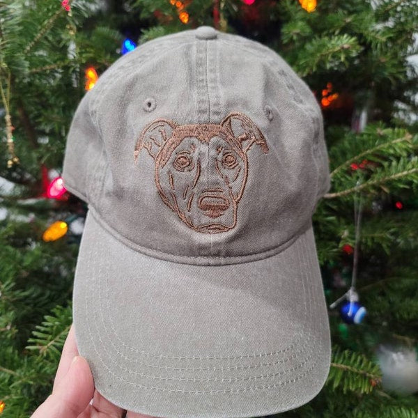 Personalisierte Haustier Ohren Lineart Leder Patch Hut Baseball-Cap für Tierliebhaber