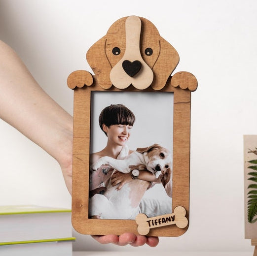Personalized Dog Photo Frame – Custom Pet Picture Frame Gift for Dog Mom & Dad, Bespoke Puppy Present, Pet Lover Home Decor