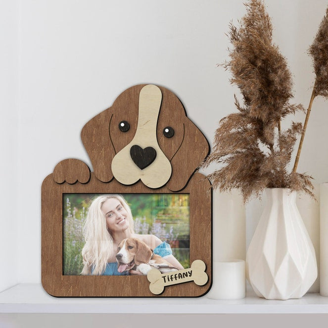 Personalized Dog Photo Frame – Custom Pet Picture Frame Gift for Dog Mom & Dad, Bespoke Puppy Present, Pet Lover Home Decor