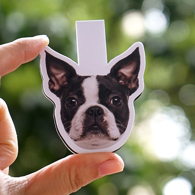 Custom Pet Portrait Magnetic Bookmark – Personalized Back To School Gift for Dog & Cat Lovers