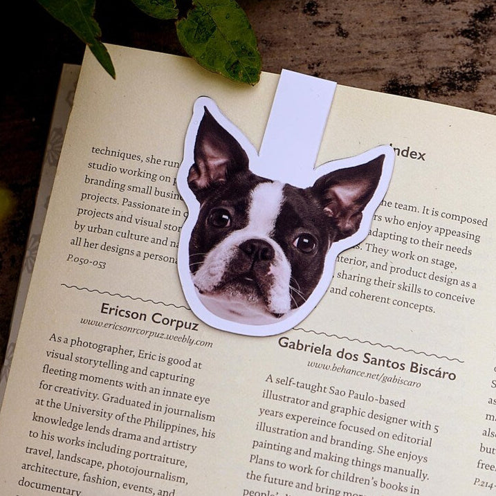 Custom Pet Portrait Magnetic Bookmark – Personalized Back To School Gift for Dog & Cat Lovers