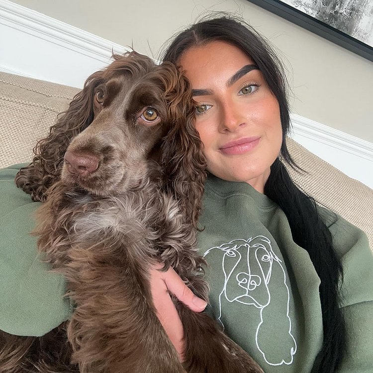 Sudadera con capucha bordada personalizada con retrato de mascota, regalo para dueños de perros y amantes de los gatos.