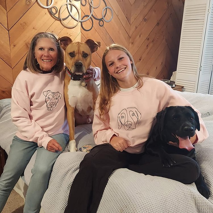 Sudadera con capucha bordada personalizada con retrato de mascota, regalo para dueños de perros y amantes de los gatos.