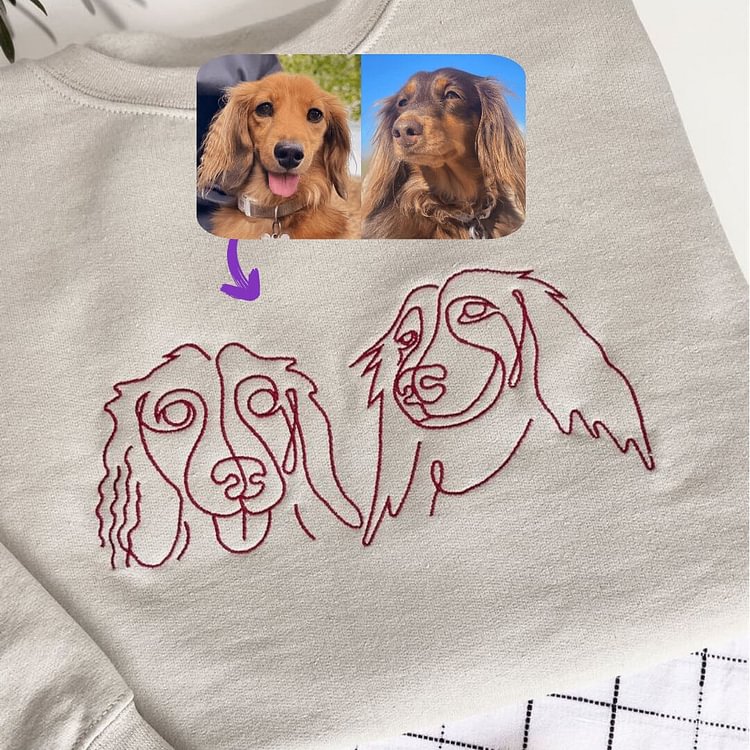 Sudadera con capucha bordada personalizada con retrato de mascota, regalo para dueños de perros y amantes de los gatos.