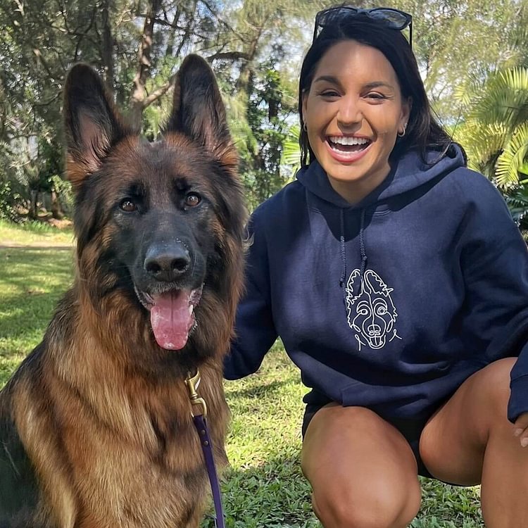 Sudadera con capucha bordada personalizada con retrato de mascota, regalo para dueños de perros y amantes de los gatos.