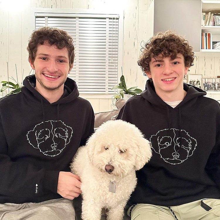 Sudadera con capucha bordada personalizada con retrato de mascota, regalo para dueños de perros y amantes de los gatos.