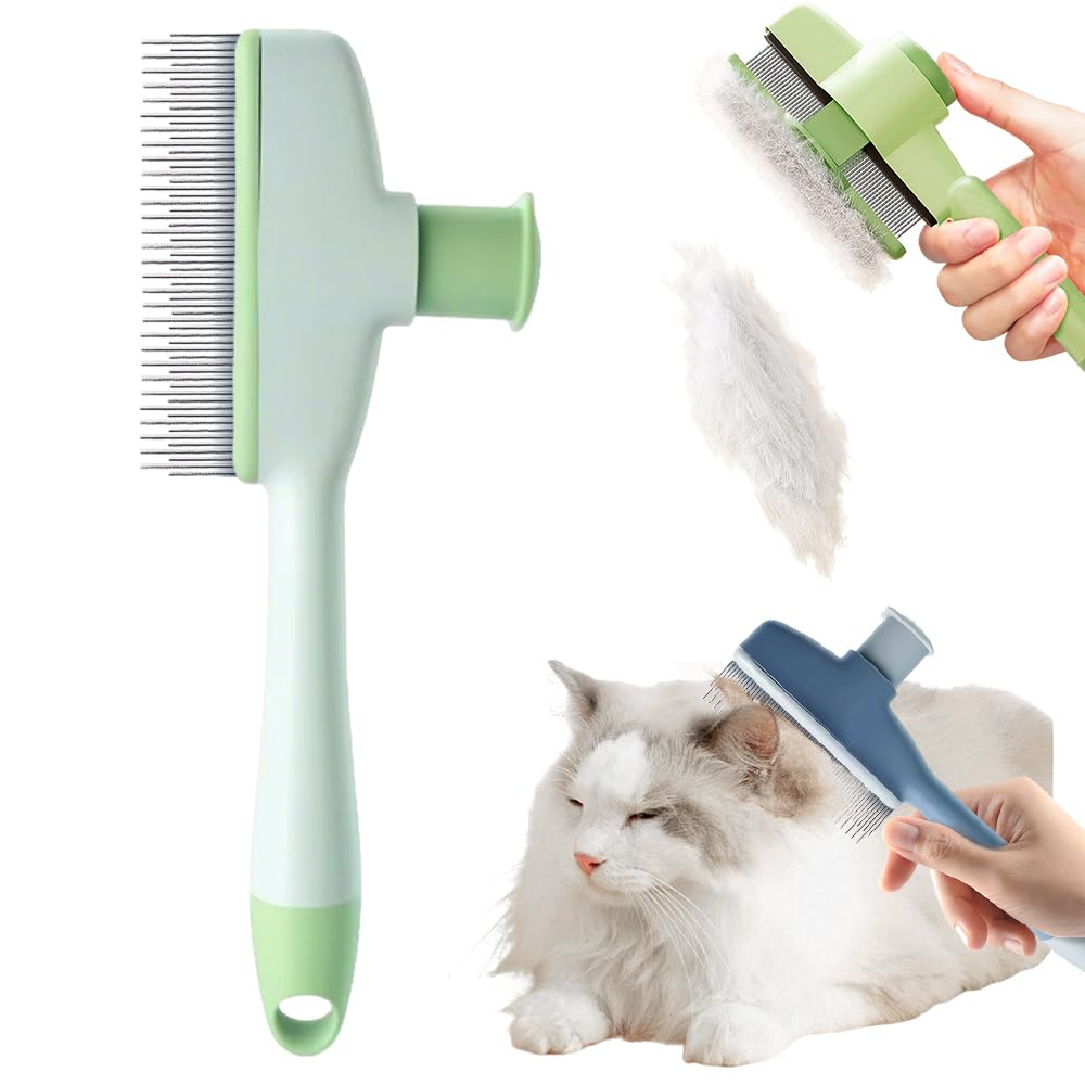 Personalized Pet Hair Removal Comb – 2-in-1 Shedding & Flea Brush for Dogs & Cats