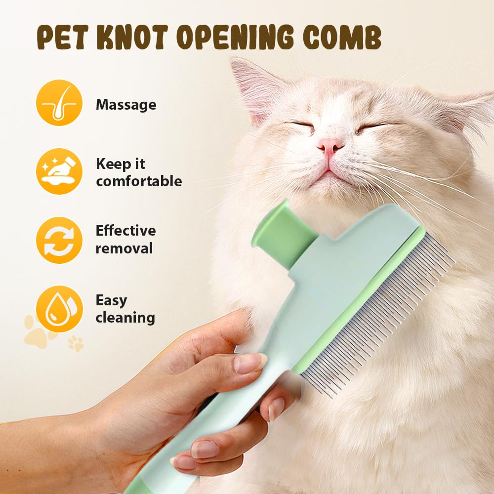 Personalized Pet Hair Removal Comb – 2-in-1 Shedding & Flea Brush for Dogs & Cats