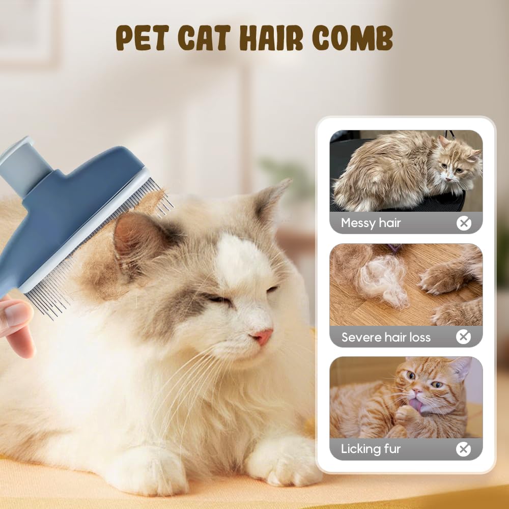 Personalized Pet Hair Removal Comb – 2-in-1 Shedding & Flea Brush for Dogs & Cats