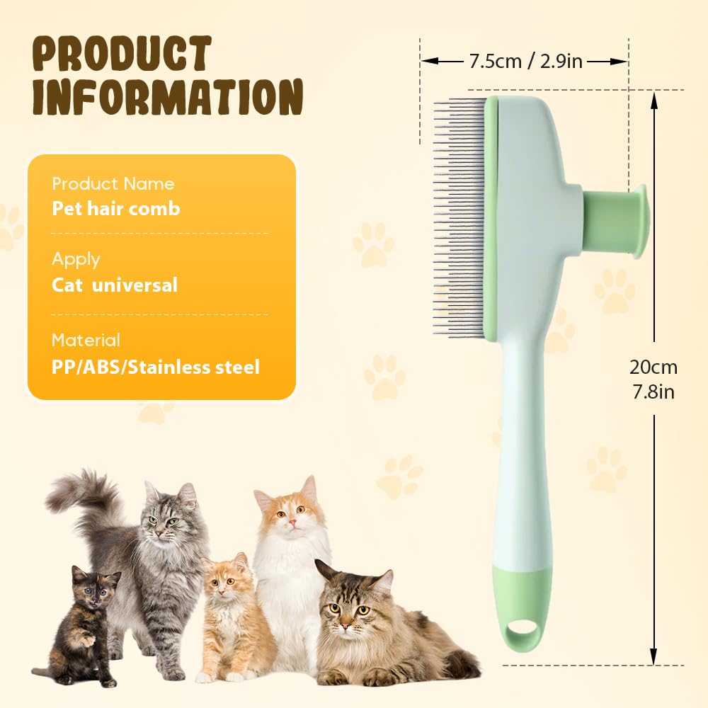Personalized Pet Hair Removal Comb – 2-in-1 Shedding & Flea Brush for Dogs & Cats