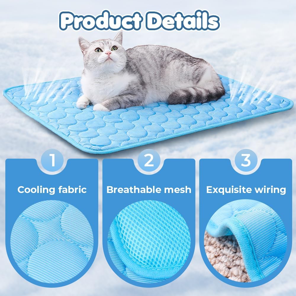 Breathable Cooling Mat for Dogs & Cats – Soft Summer Pet Pad, Washable & Foldable