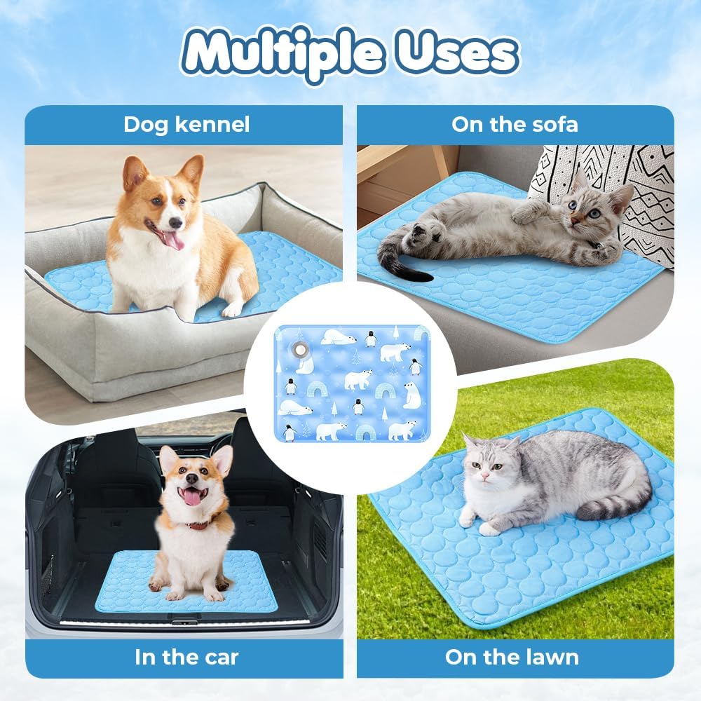 Breathable Cooling Mat for Dogs & Cats – Soft Summer Pet Pad, Washable & Foldable