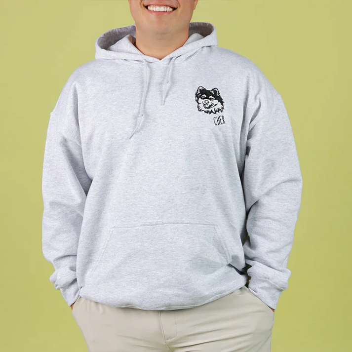 Personalisiertes besticktes Haustiergesicht und Name Sweatshirt Benutzerdefinierter Hunde-/Katzenfoto-Hoodie Geschenk für Tierliebhaber