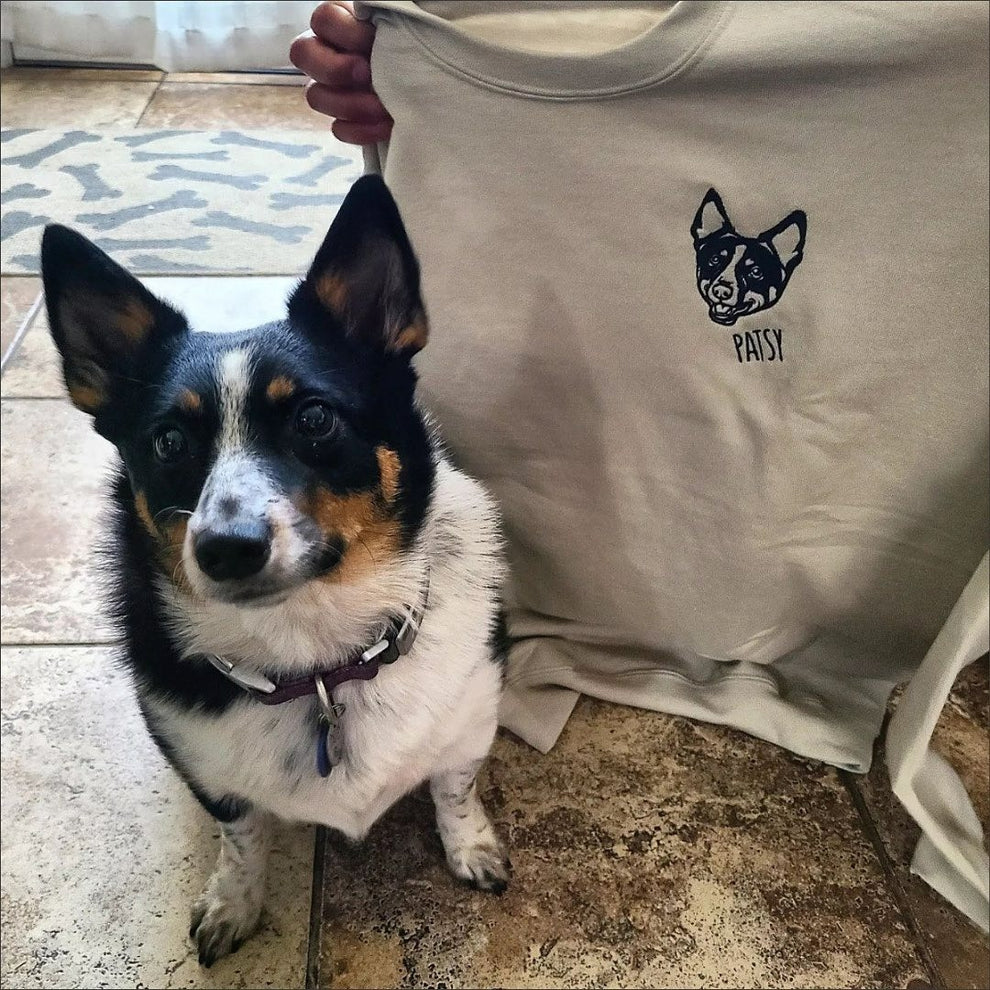 Personalisiertes besticktes Haustiergesicht und Name Sweatshirt Benutzerdefinierter Hunde-/Katzenfoto-Hoodie Geschenk für Tierliebhaber