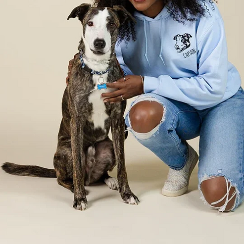 Personalisiertes besticktes Haustiergesicht und Name Sweatshirt Benutzerdefinierter Hunde-/Katzenfoto-Hoodie Geschenk für Tierliebhaber