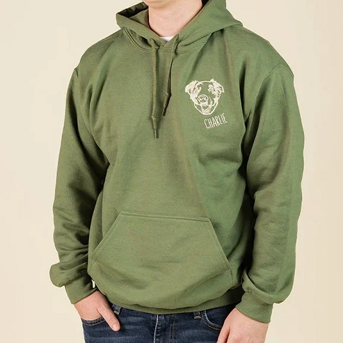 Personalisiertes besticktes Haustiergesicht und Name Sweatshirt Benutzerdefinierter Hunde-/Katzenfoto-Hoodie Geschenk für Tierliebhaber