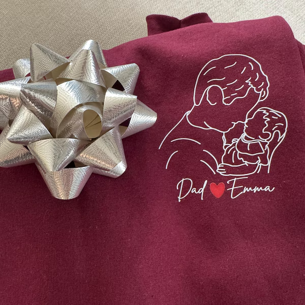 Benutzerdefinierter bestickter Papa-Sweatshirt-Hoodie mit Kindernamen und voraussichtlichem Datum zum Vatertag