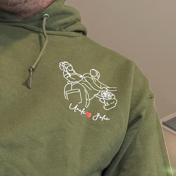 Benutzerdefinierter bestickter Papa-Sweatshirt-Hoodie mit Kindernamen und voraussichtlichem Datum zum Vatertag