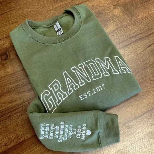 Benutzerdefinierter bestickter Papa-Sweatshirt-Hoodie mit Kindernamen und voraussichtlichem Datum zum Vatertag