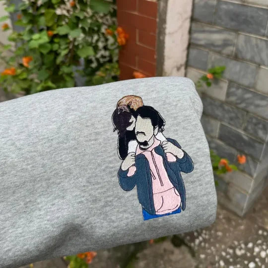 Benutzerdefinierter bestickter Papa-Sweatshirt-Hoodie mit Kindernamen und voraussichtlichem Datum zum Vatertag
