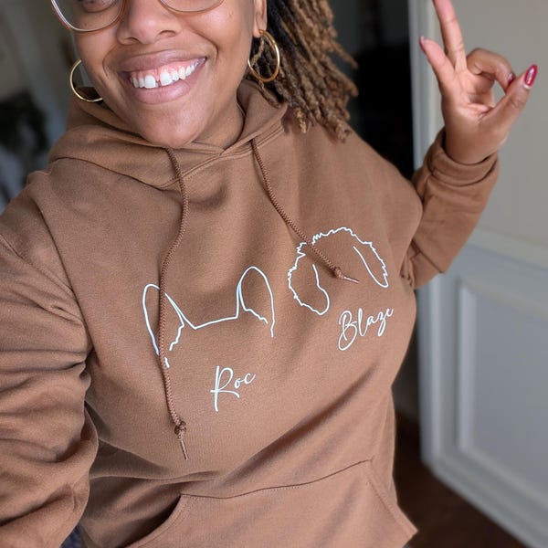 Sudadera personalizada con bordado de cara y nombre de mascota, foto de perro y gato, regalo para amantes de las mascotas