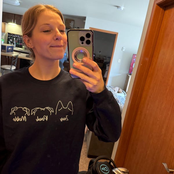 Sudadera personalizada con bordado de cara y nombre de mascota, foto de perro y gato, regalo para amantes de las mascotas