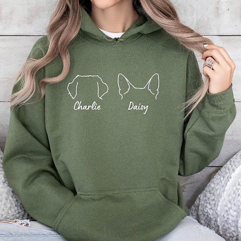 Sudadera personalizada con bordado de cara y nombre de mascota, foto de perro y gato, regalo para amantes de las mascotas