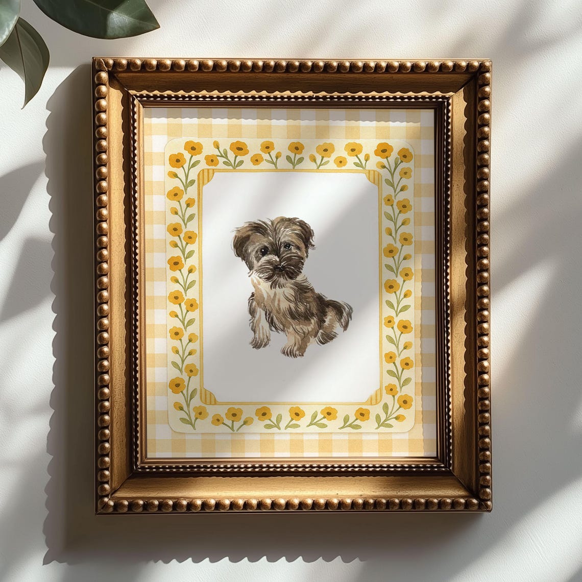 Custom Watercolor Pet Portrait Canvas Frame– Perfect Christmas Memorial Gift for Dog & Cat Lovers