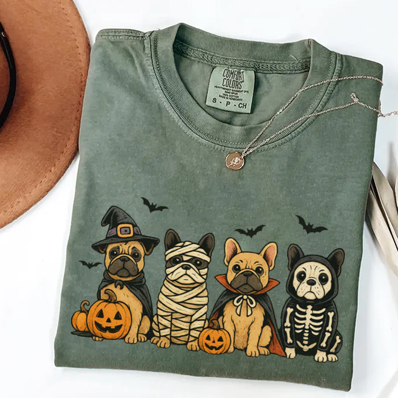 Sweat-shirt d'Halloween bouledogue français à capuche saison effrayante, cadeau unique pour les amoureux des animaux