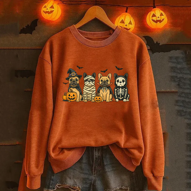 Halloween French Bulldog Sweatshirt Spooky Season Hoodie Unique Gift For Pet Lovers