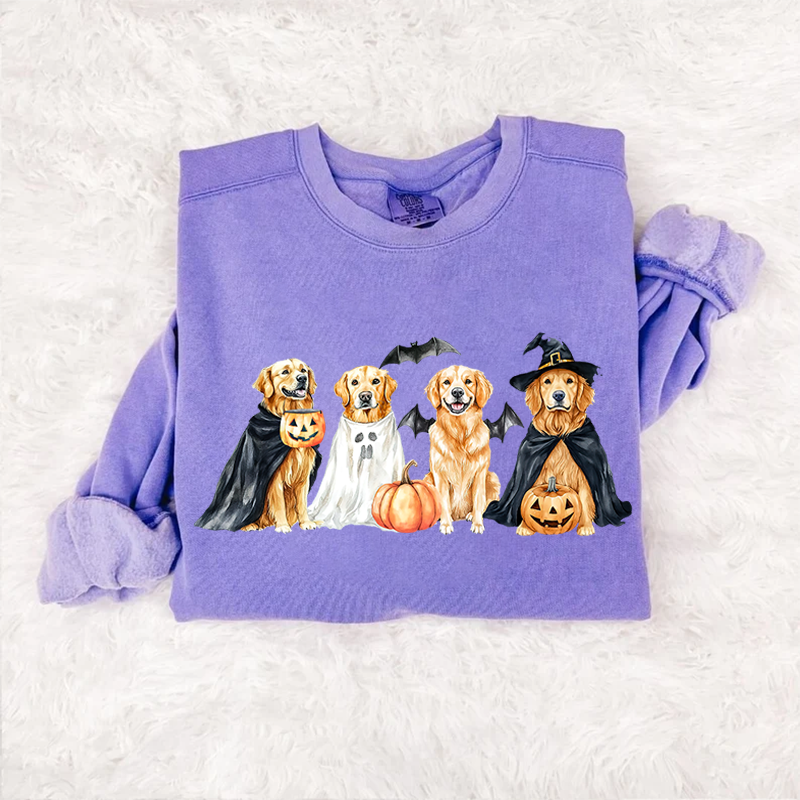 Sweat-shirt Golden Retriever d'Halloween, sweat à capuche saison effrayante, cadeau unique pour les amoureux des animaux