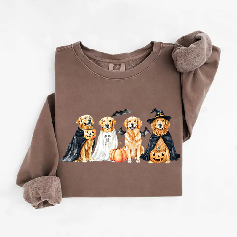 Sweat-shirt Golden Retriever d'Halloween, sweat à capuche saison effrayante, cadeau unique pour les amoureux des animaux