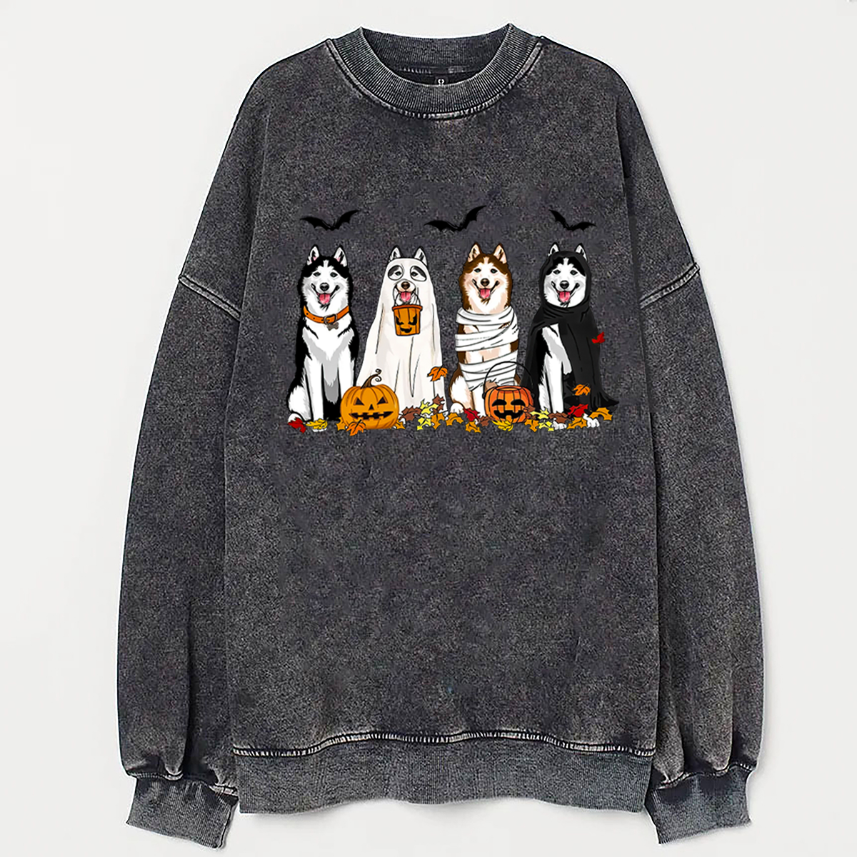 Sweat à capuche Halloween Husky Ghost Dogs, cadeau unique pour les amoureux des animaux
