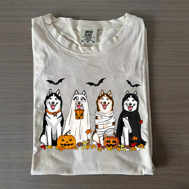 Sweat à capuche Halloween Husky Ghost Dogs, cadeau unique pour les amoureux des animaux