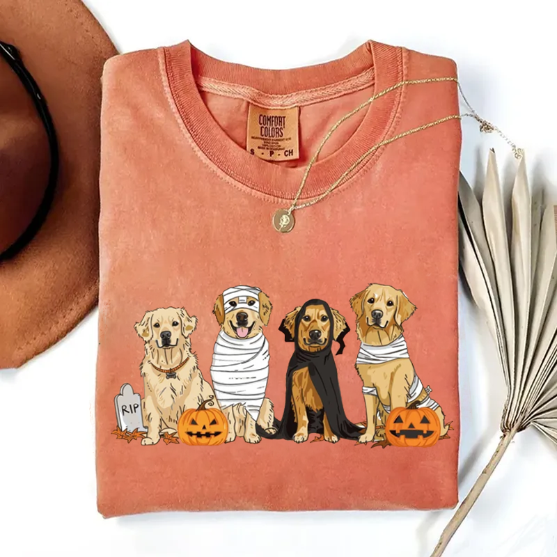 Sweat-shirt Golden Retriever d'Halloween, sweat à capuche saison effrayante, cadeau unique pour les amoureux des animaux