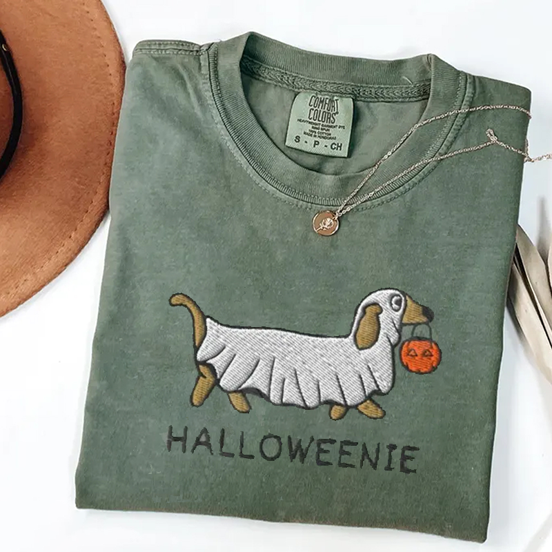 Sweat-shirt fantôme d'Halloween teckel à capuche saison effrayante, cadeau unique pour les amoureux des animaux