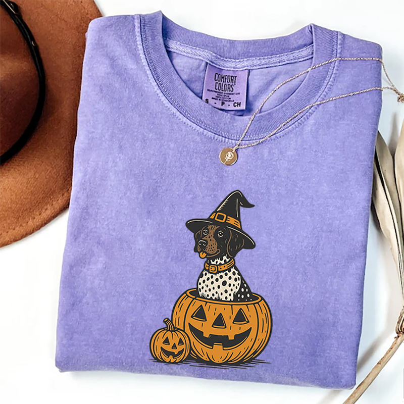 Sweat-shirt d'Halloween à motif de Braque à poil court, sweat à capuche de saison effrayante, cadeau unique pour les amoureux des animaux