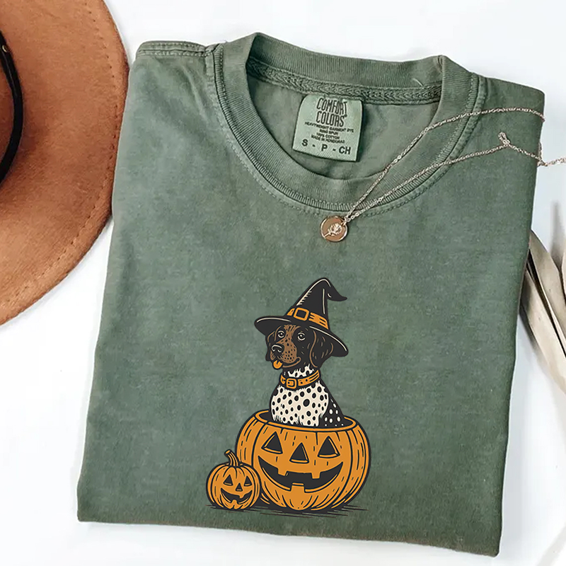 Sweat-shirt d'Halloween à motif de Braque à poil court, sweat à capuche de saison effrayante, cadeau unique pour les amoureux des animaux