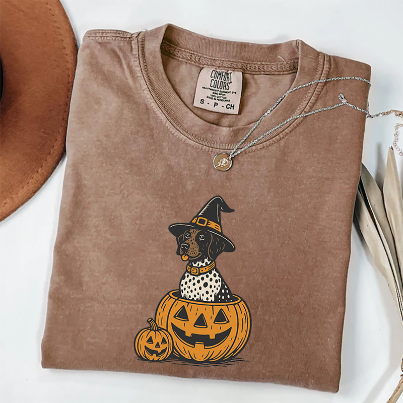Sweat-shirt d'Halloween à motif de Braque à poil court, sweat à capuche de saison effrayante, cadeau unique pour les amoureux des animaux