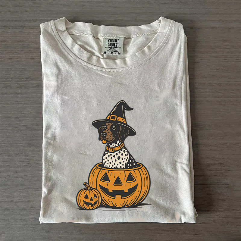 Sweat-shirt d'Halloween à motif de Braque à poil court, sweat à capuche de saison effrayante, cadeau unique pour les amoureux des animaux