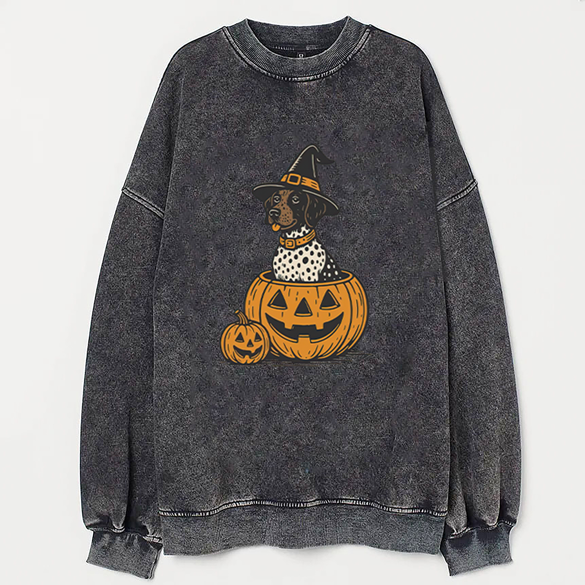 Sweat-shirt d'Halloween à motif de Braque à poil court, sweat à capuche de saison effrayante, cadeau unique pour les amoureux des animaux
