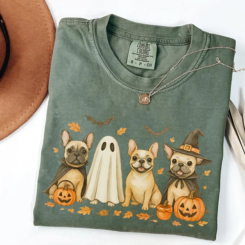 Sweat-shirt à capuche Halloween citrouille bouledogue français, cadeau d'Halloween pour les amoureux des animaux