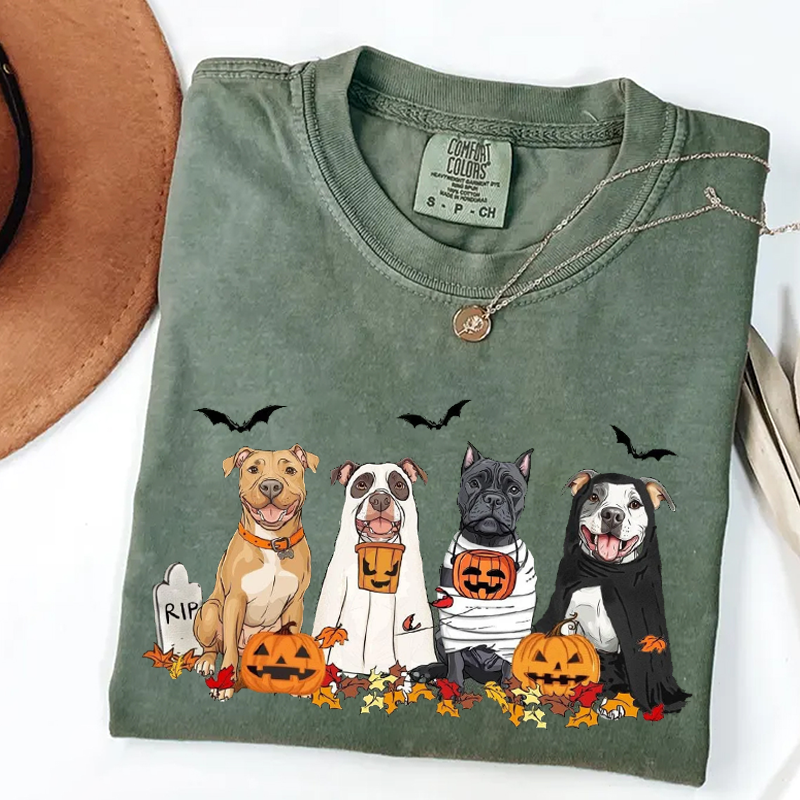 Sweat à capuche Halloween Pitbull Ghost Dogs, cadeau d'Halloween pour les amoureux des animaux