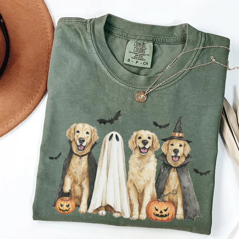 Sweat-shirt d'Halloween Golden Retriever, sweat à capuche saison effrayante, cadeau d'Halloween pour les amoureux des chiens