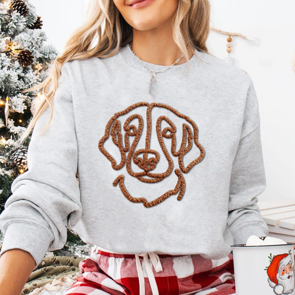 Sweat-shirt brodé personnalisé avec le visage et le nom de votre chien, cadeau souvenir pour les amoureux des animaux