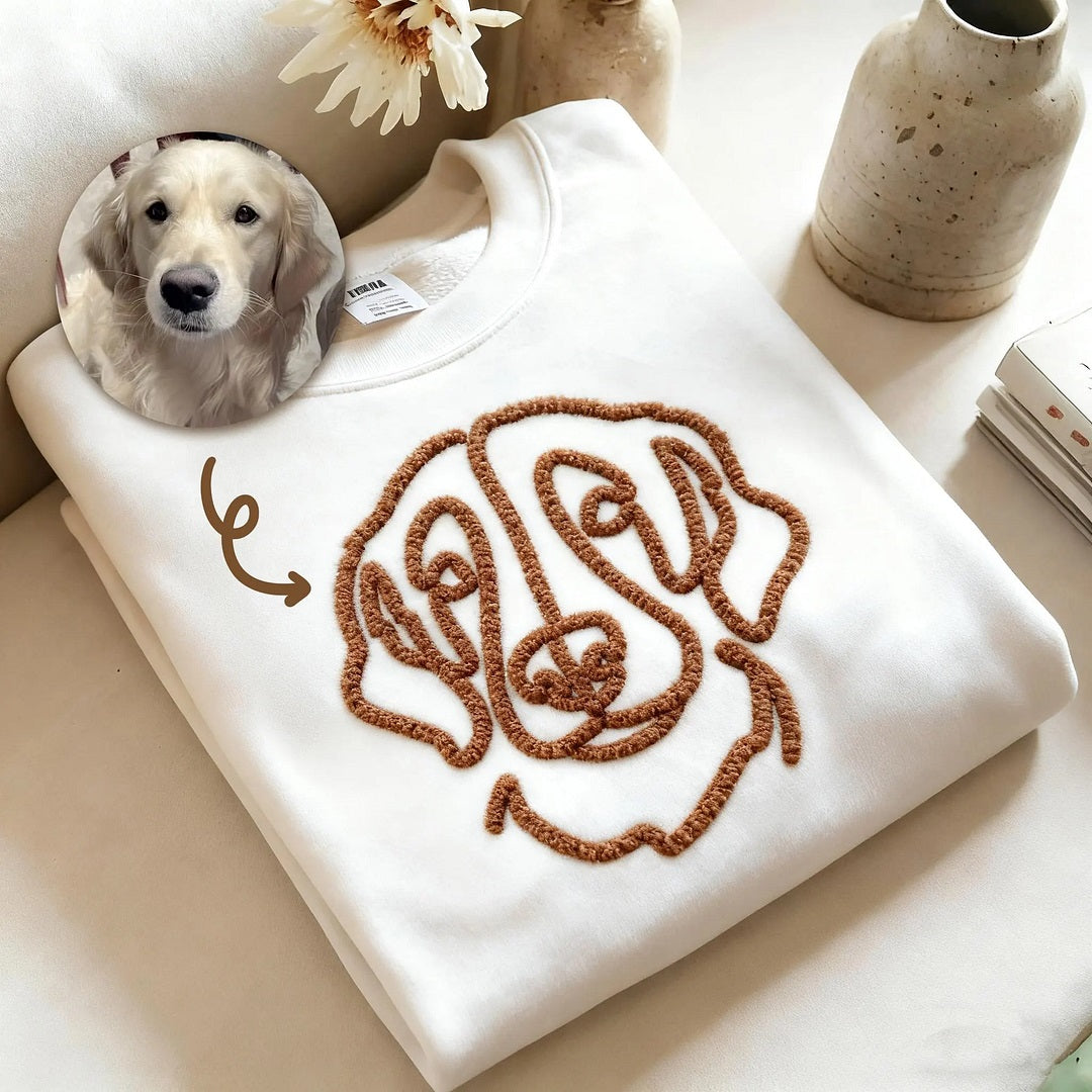 Sweat-shirt brodé personnalisé avec le visage et le nom de votre chien, cadeau souvenir pour les amoureux des animaux